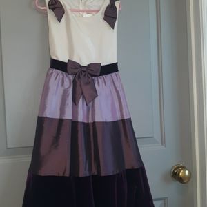 Purple and cream dress